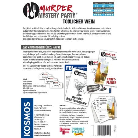 Murder Mystery Party - Tödlicher Wein Murder Mystery Party - Tödlicher Wein