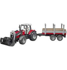Massey Ferguson 7480 mit Frontlader + Holztransportanh.