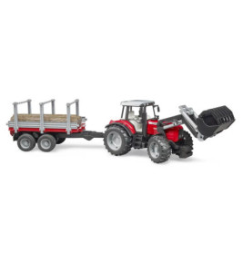 Massey Ferguson 7480 mit Frontlader + Holztransportanh.