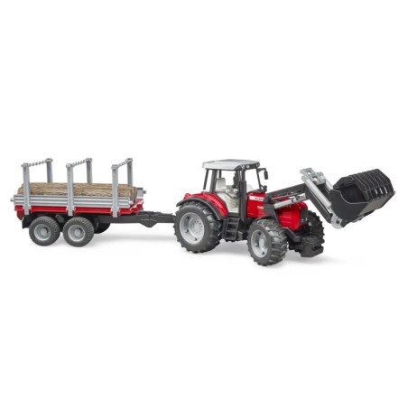 Massey Ferguson 7480 mit Frontlader + Holztransportanh.