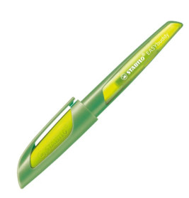Schulfüller mit Standard-Feder M - STABILO EASYbuddy in limette/grün - Schreibfarbe blau (löschbar) - Einzelstift - in