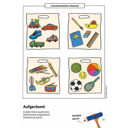 Kindergartenblock - Gemeinsamkeiten & Unterschiede ab 4 Jahre. Ab 4 Jahre., sortiert