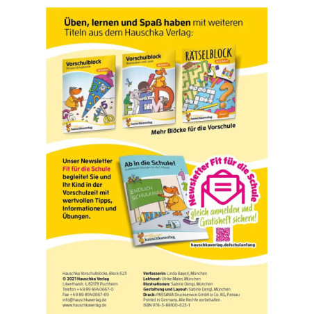Vorschulblock - Konzentration und Wahrnehmung ab 5 Jahre. Ab 5 Jahre.