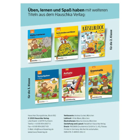 Quer durch die 2. Klasse, Mathe und Deutsch - Übungsblock. Ab 7 Jahre.