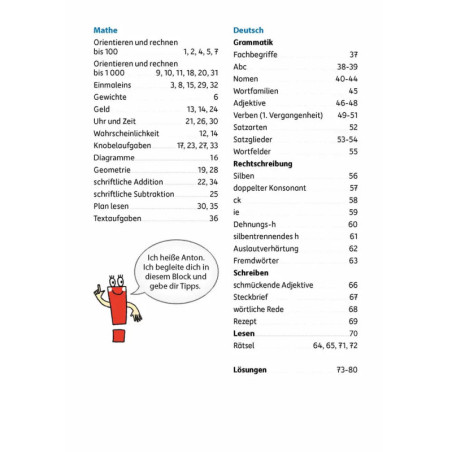 Quer durch die 3. Klasse, Mathe und Deutsch - Übungsblock. Ab 8 Jahre., sortiert