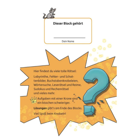 Rätselblock ab 6 Jahre, Band 1, sortiert