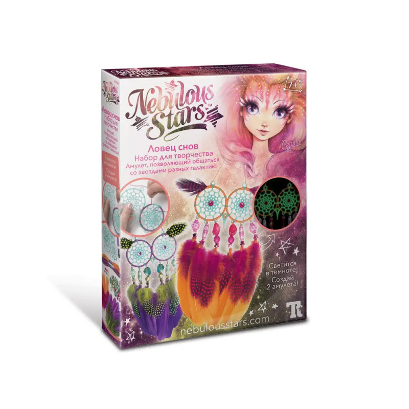 Nebulous Stars Traumfänger-Bastelset mit Fantasie-Mädchenillustration und bunten Traumfänger-Designs auf der Box. Nebulous Stars Traumfänger-Bastelset mit Fantasie-Mädchenillustration und bunten Traumfänger-Designs auf der Box.