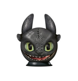 Ravenburger 11145 Puzzle Dragons Ohnezahn Puzzle-Ball mit Ohren 3D 72 Teile