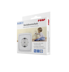 reer 32010 Steckdosenschutz, schraubbar, weiß, 10 Stück