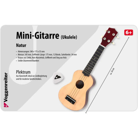 Kindergitarre Holz NATUR (Ukulele)